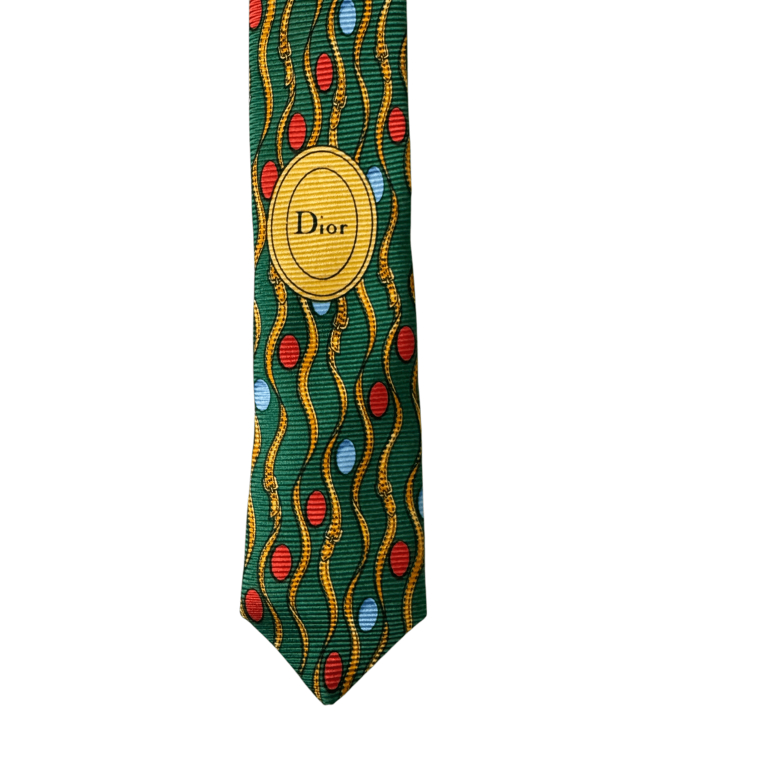 Christian Dior Monsieur Multicolor Print Silk Tie 59''