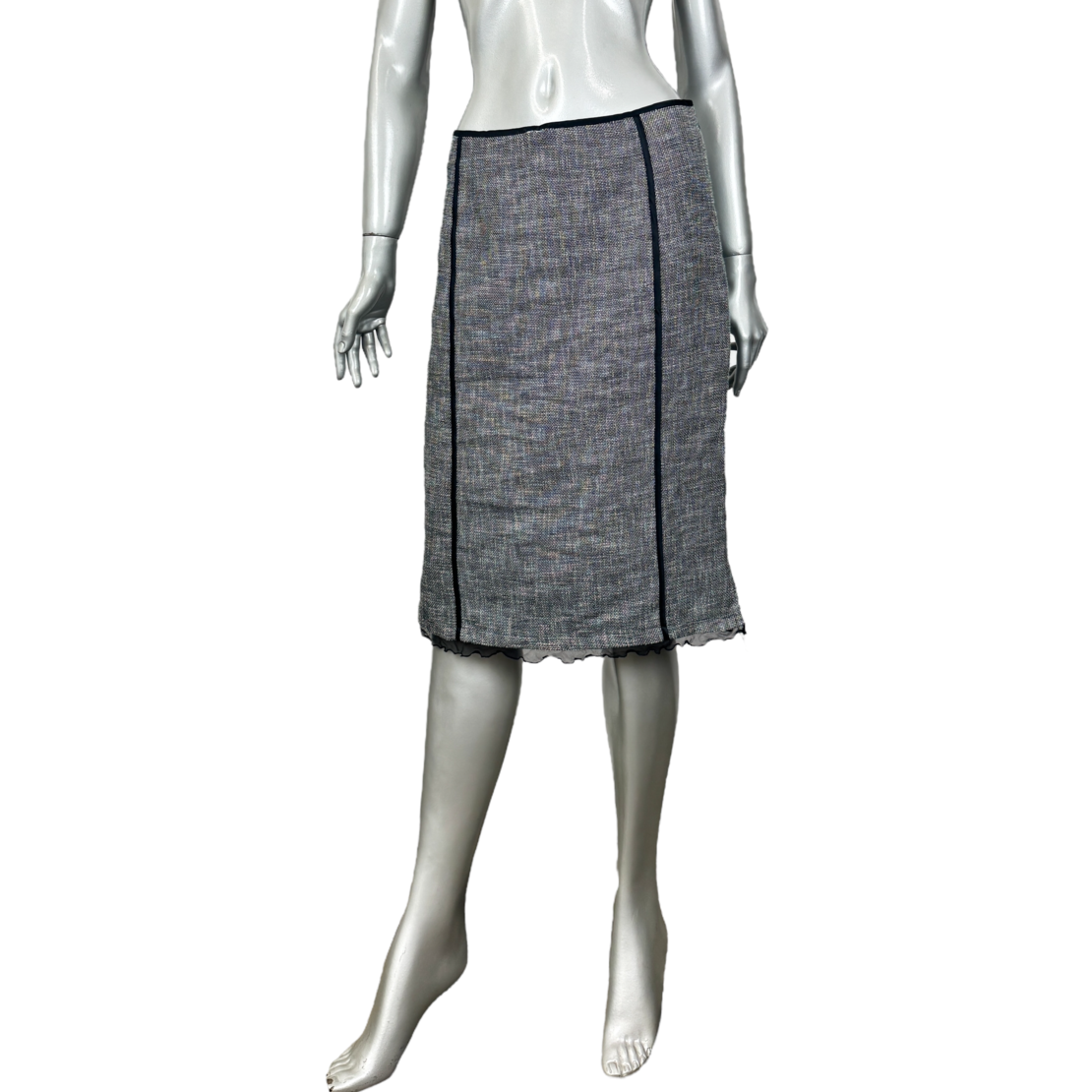 Max Mara ленена пола с копринени детайли (42)