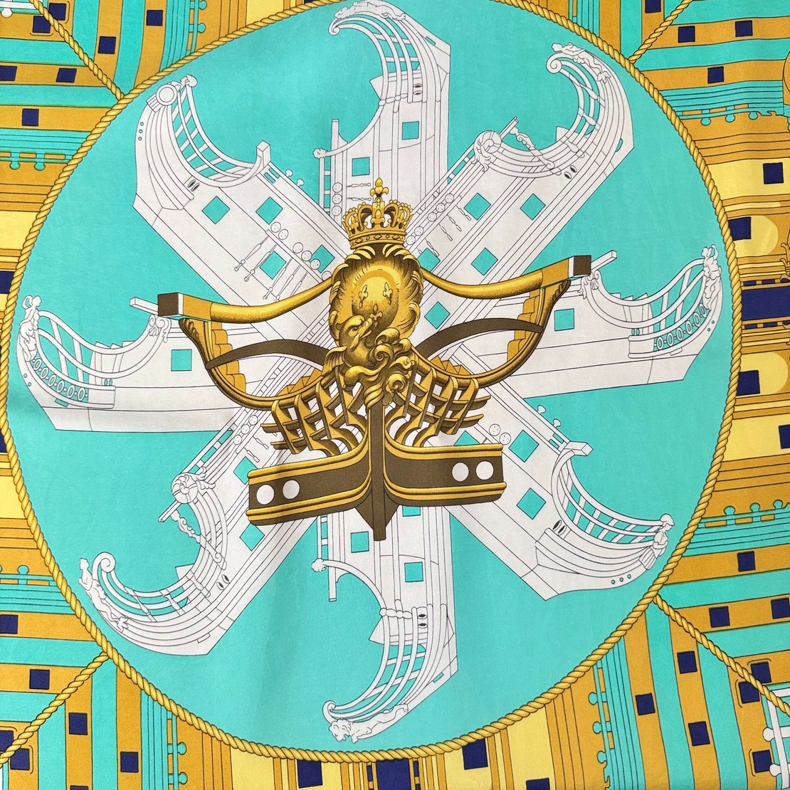 Vintage Hermès Proues Silk Scarf 87x87