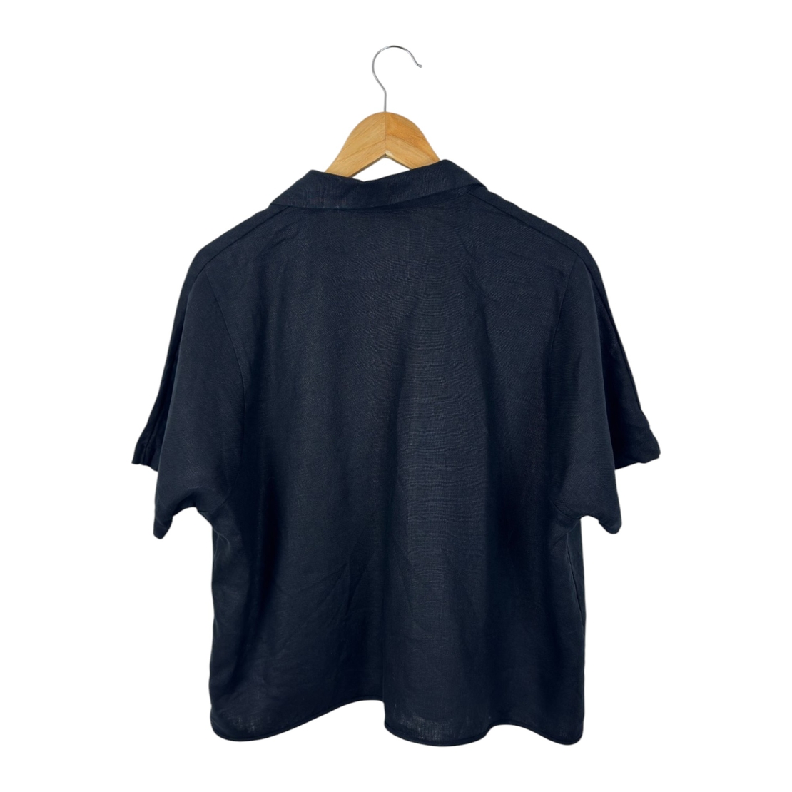 Cos Short-sleeved Linen Shirt - black (L/XL)