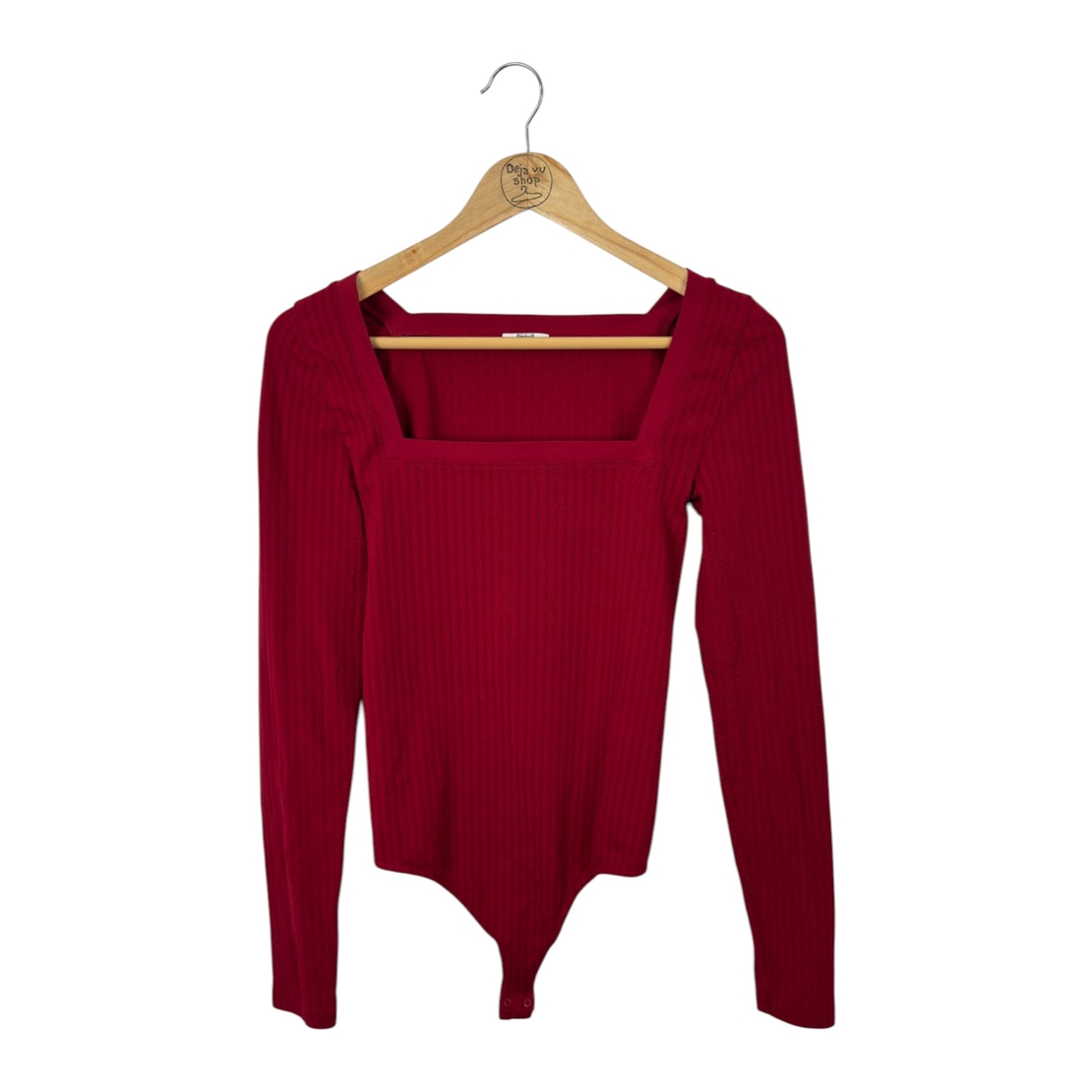 Wolford Ribbed Square Neck Bodysuit (M/L)