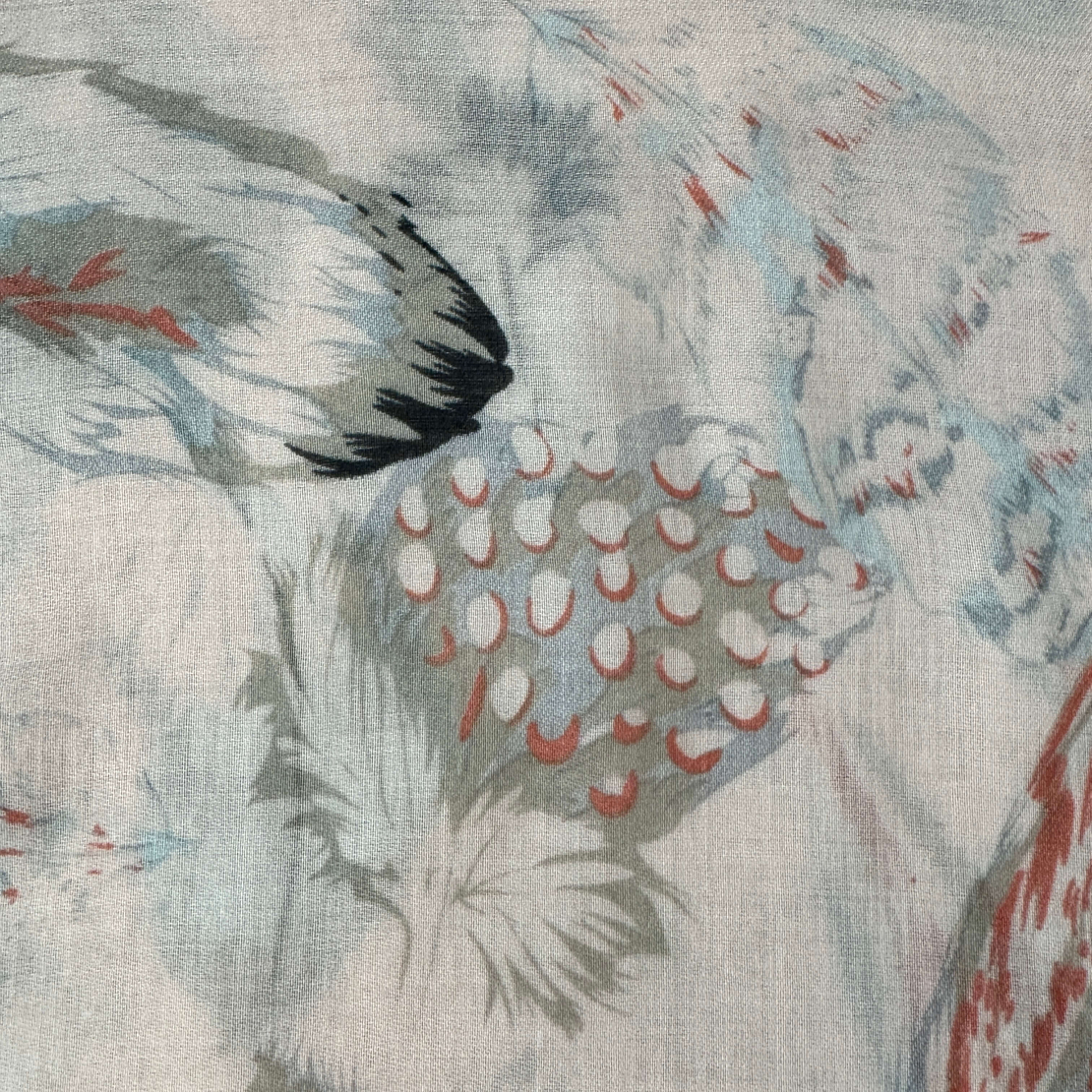 No brand wool blend print scarf 84x184