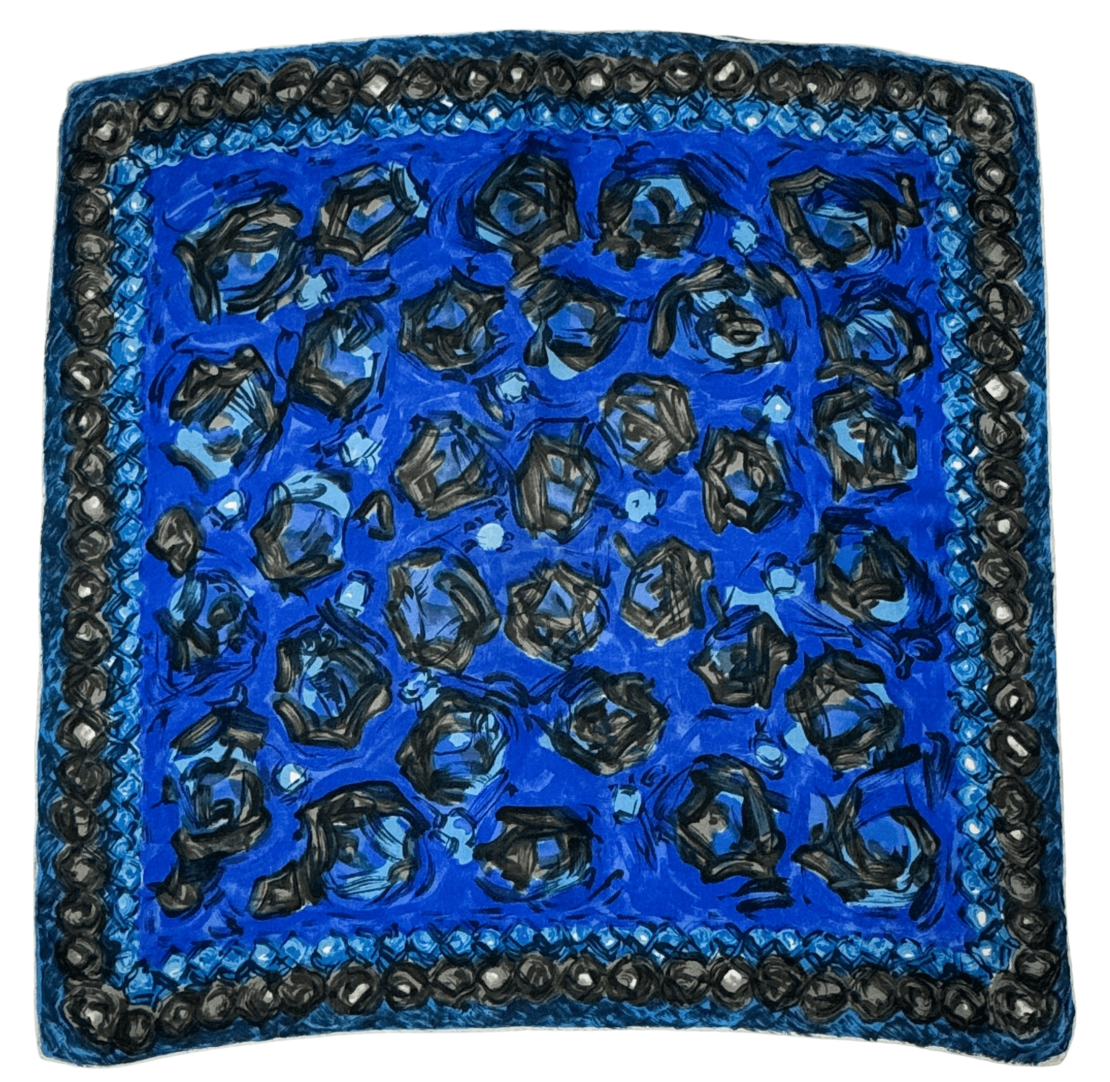 No-brand silk print scarf 66x66