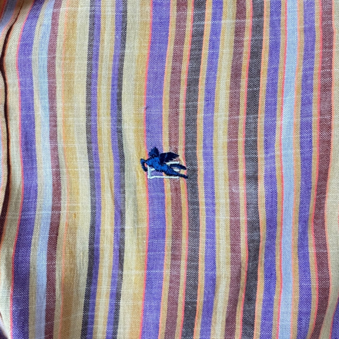 Etro Multicoloured Striped Linen Shirt (40)