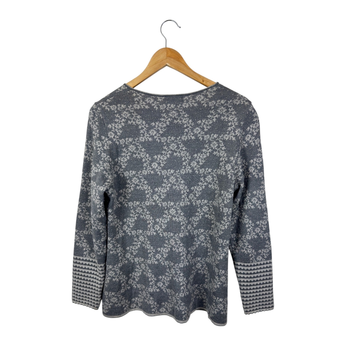 Oleana Women's Silk Wool Floral Cardigan (L)