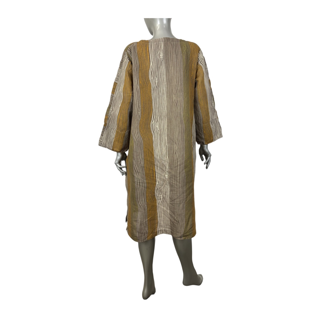 Gudrun Sjöden Рокля от лен и памук на райета (L)