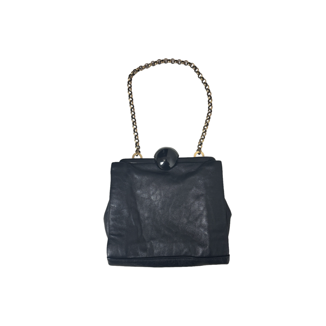 Мини дамска чанта Jaeger Soft Black Leather Handbag / Clutch Bag