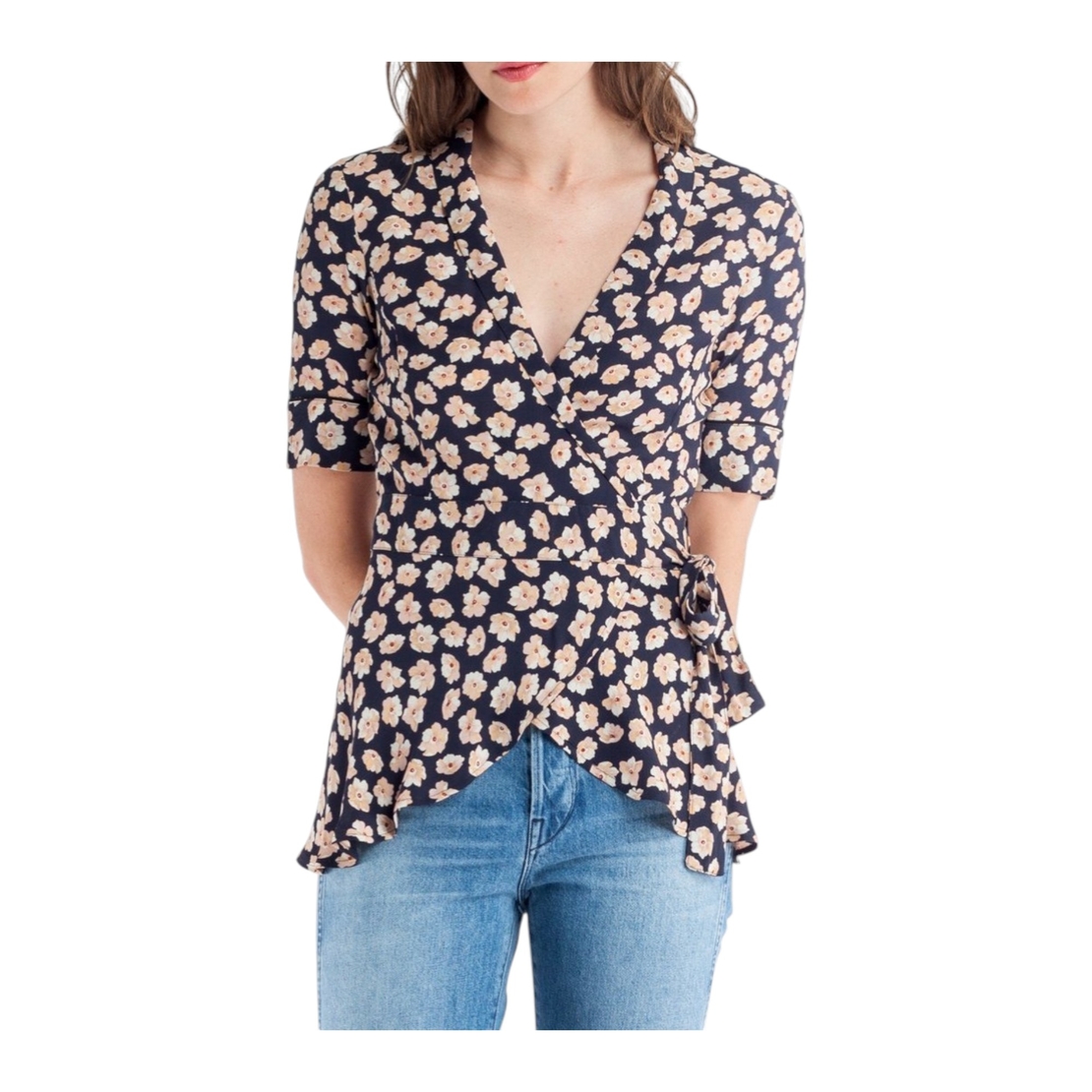 Ganni Montrose Crepe Wrap Blouse (36)
