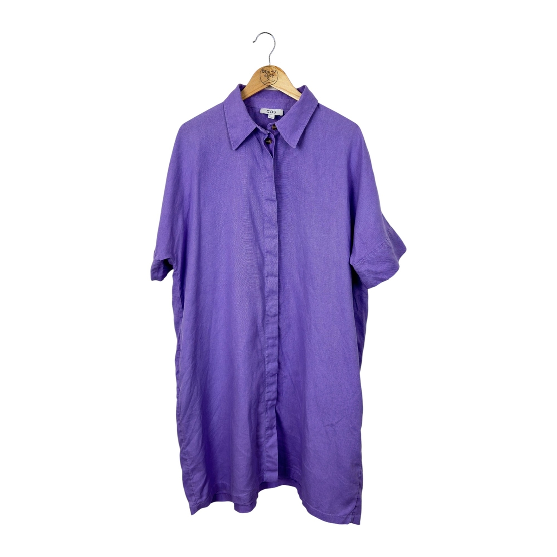 Ленена рокля тип риза COS, свободен силует (M)