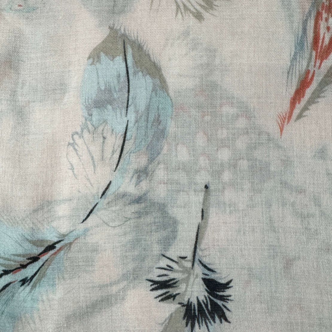 No brand wool blend print scarf 84x184
