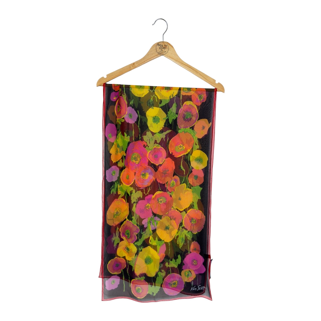 Ken Scott Floral Silk Scarf