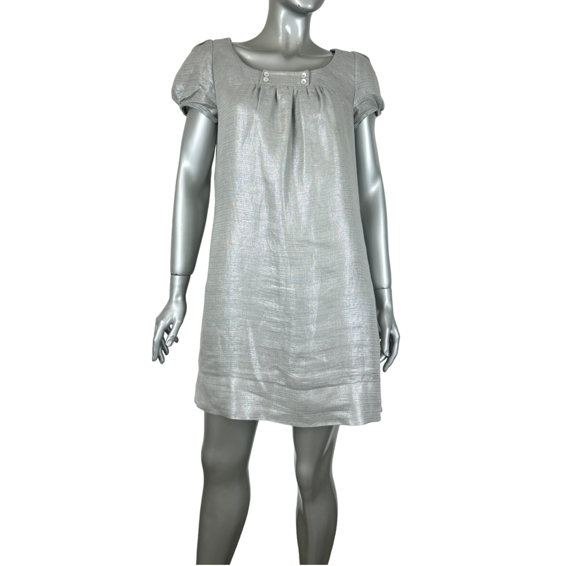 Рокля Sandro glitter linen dress (2)