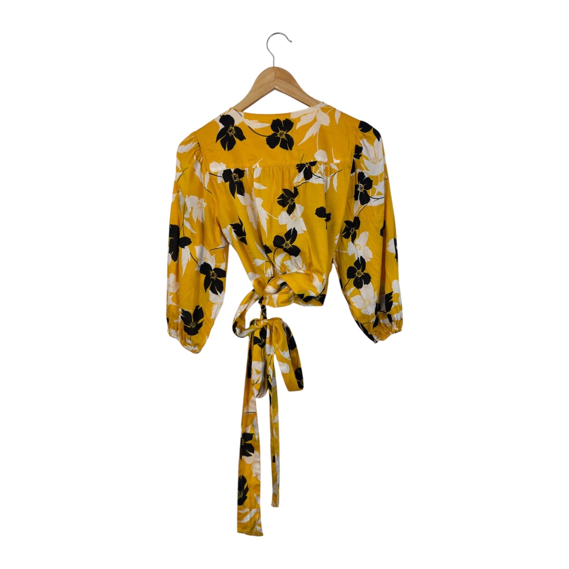 BCBG MAX AZRIA Floral Print Wrap Blouse (S)