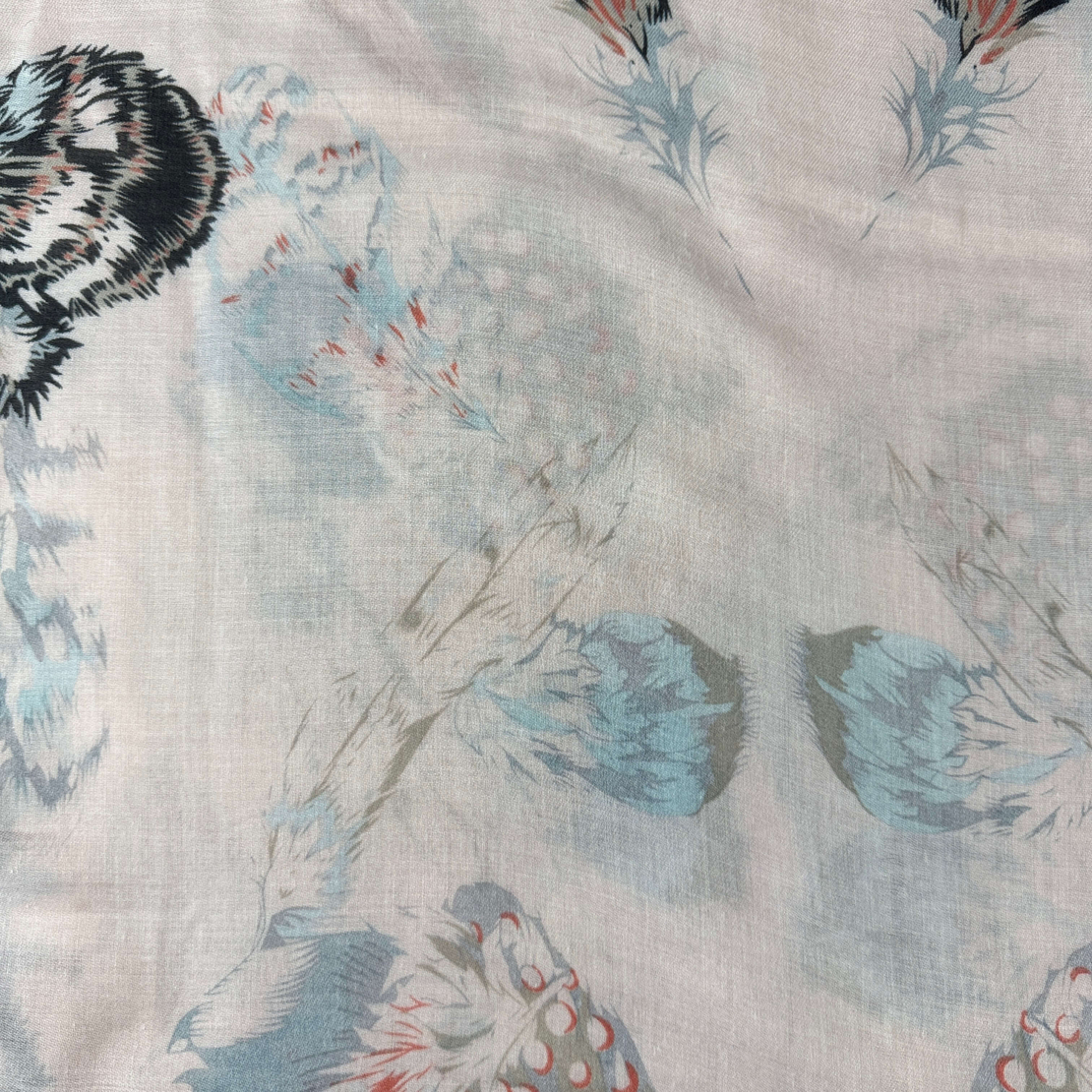 No brand wool blend print scarf 84x184