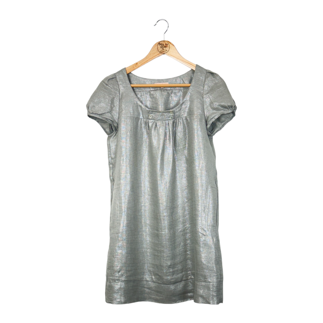 Рокля Sandro glitter linen dress (2)
