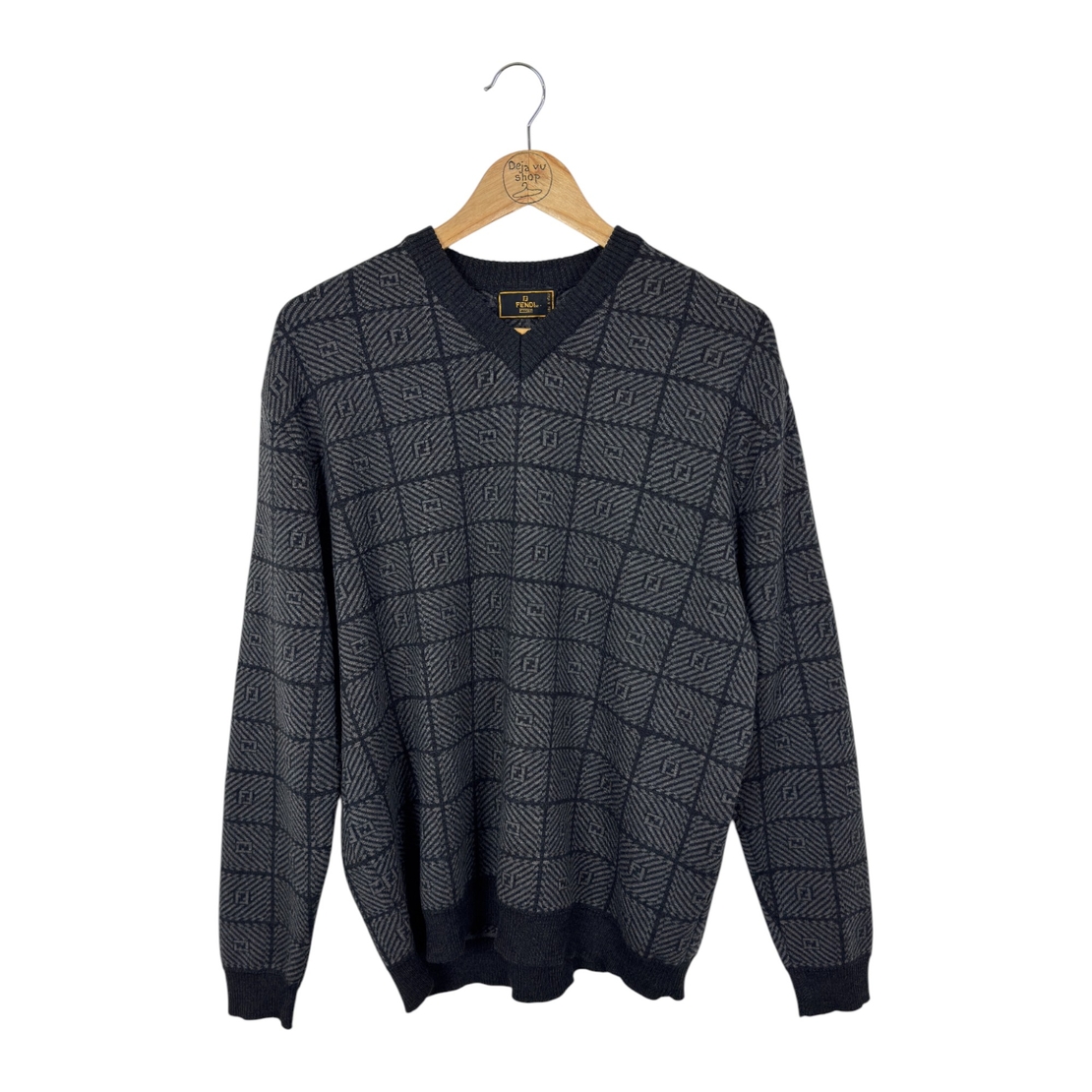 FENDI - FF Monogram men's merino wool pullover (52)