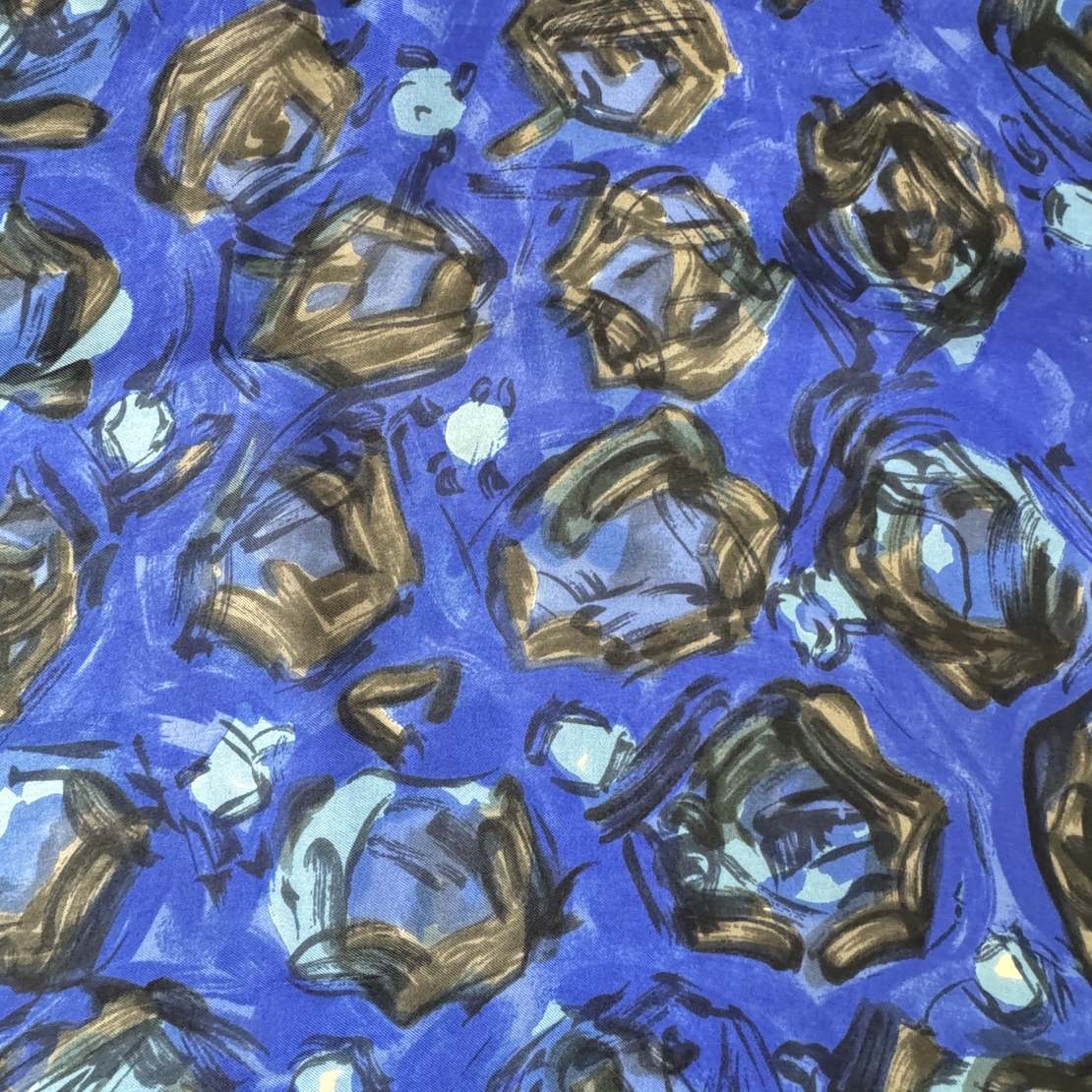 No-brand silk print scarf 66x66