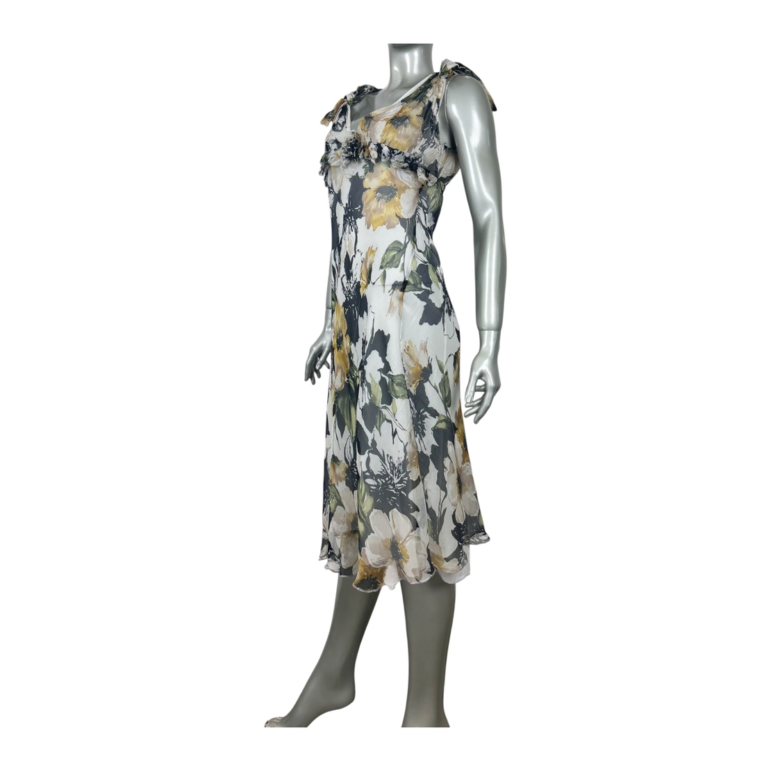 Sonia Fortuna floral print silk dress (L)