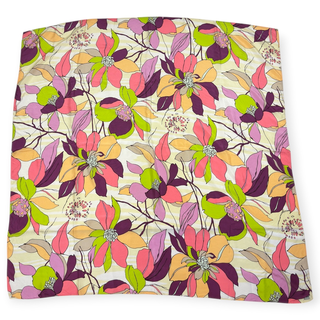 Vintage Sport Missoni Floral oversized silk scarf / pareo (133 × 133 cm)
