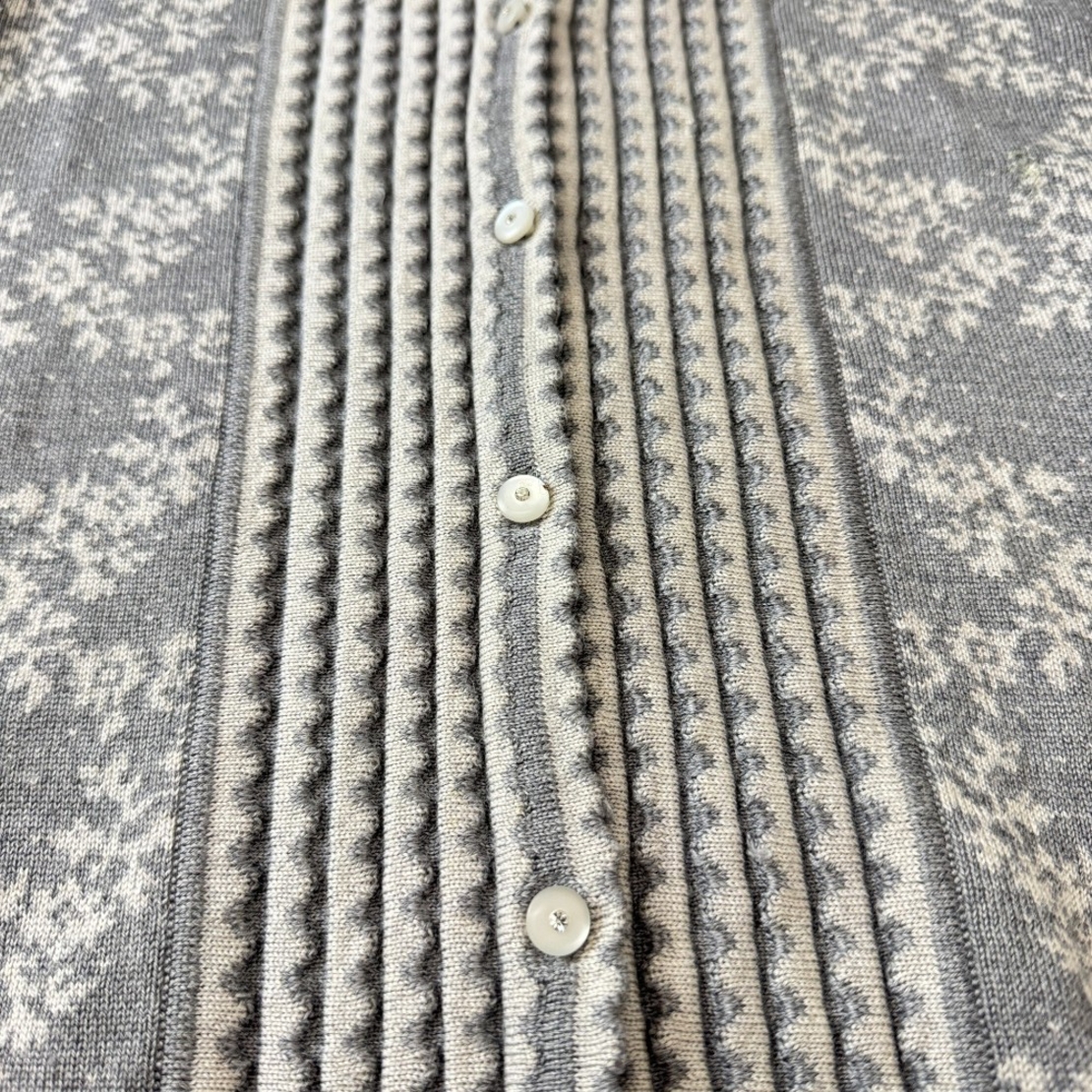 Oleana Women's Silk Wool Floral Cardigan (L)