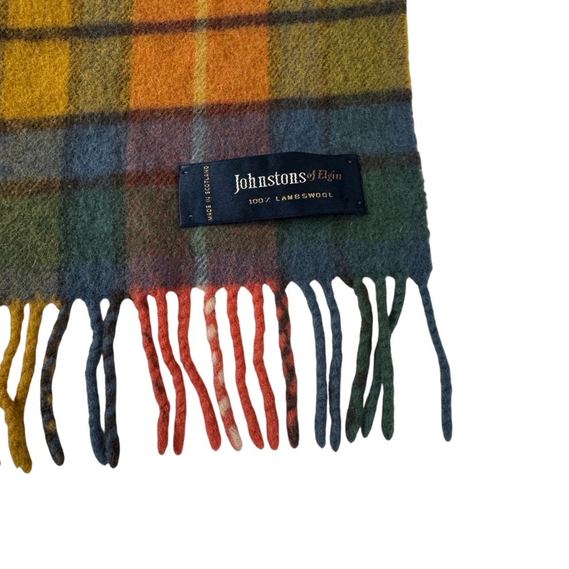 Johnstons of Elgin Lambswool Fringed Plaid Scarf
