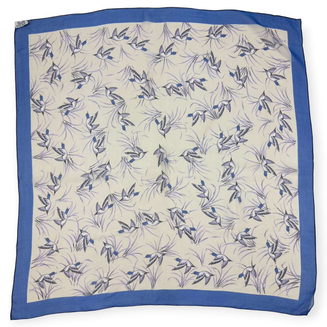 Beauty elegant silk scarf with Japanese print and birds