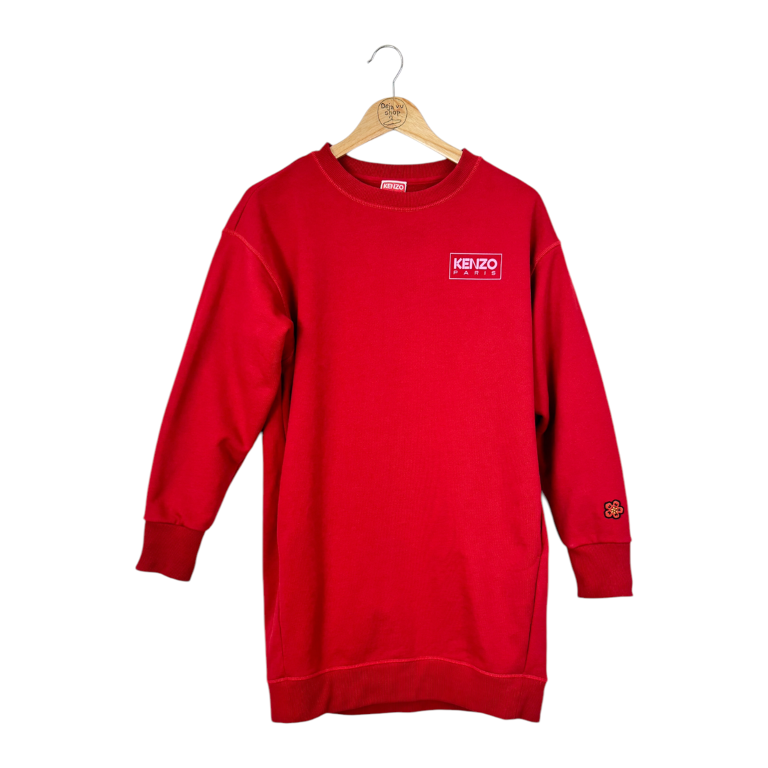 Kenzo Red logo sweater dress (M)