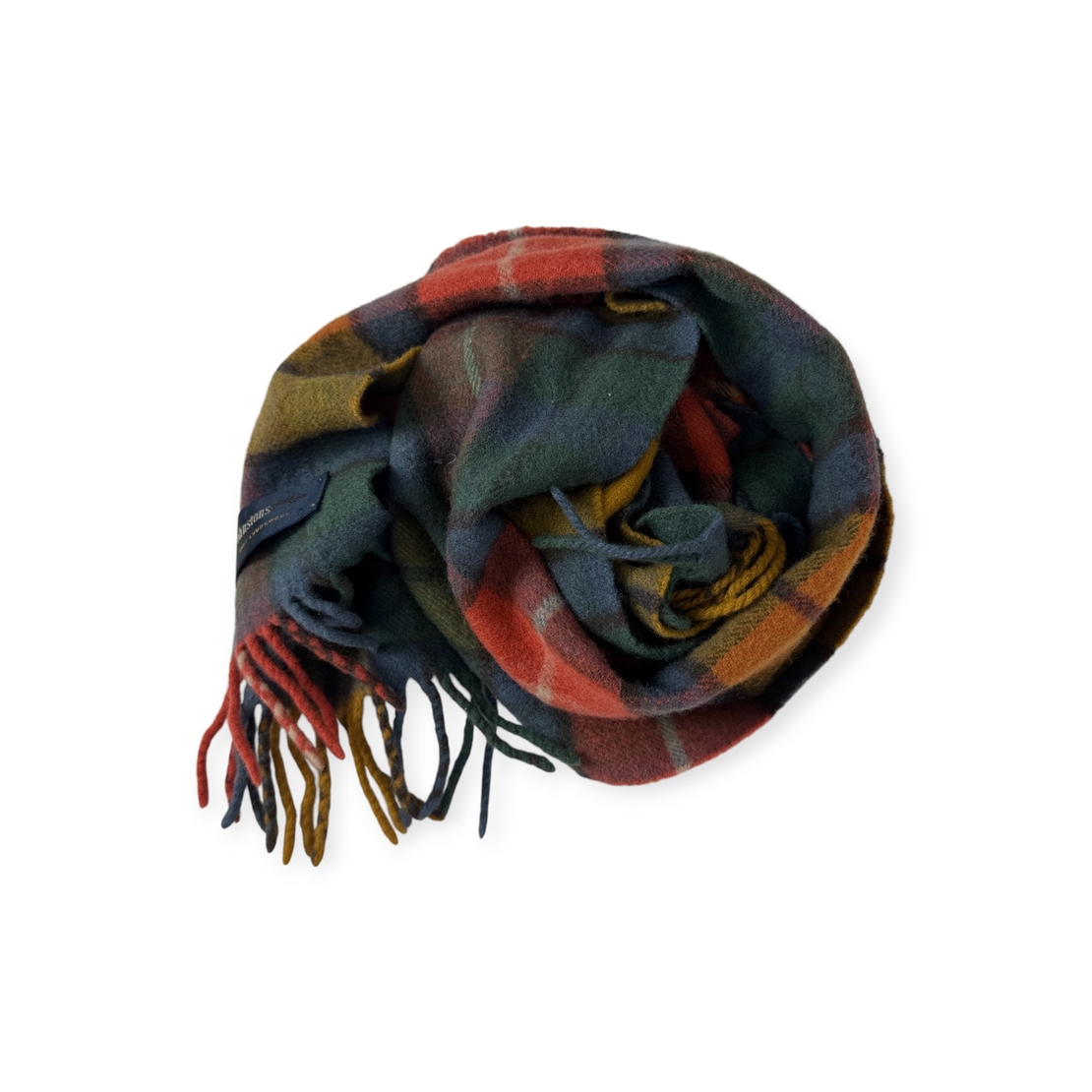 Johnstons of Elgin Lambswool Fringed Plaid Scarf
