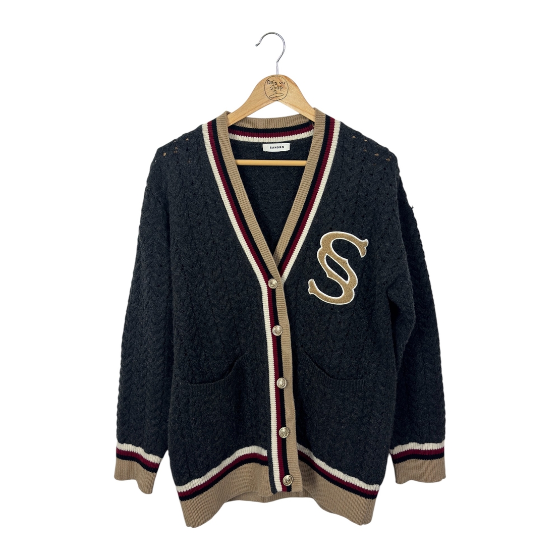 Sandro Tommy Double S Oversized Cardigan (1)