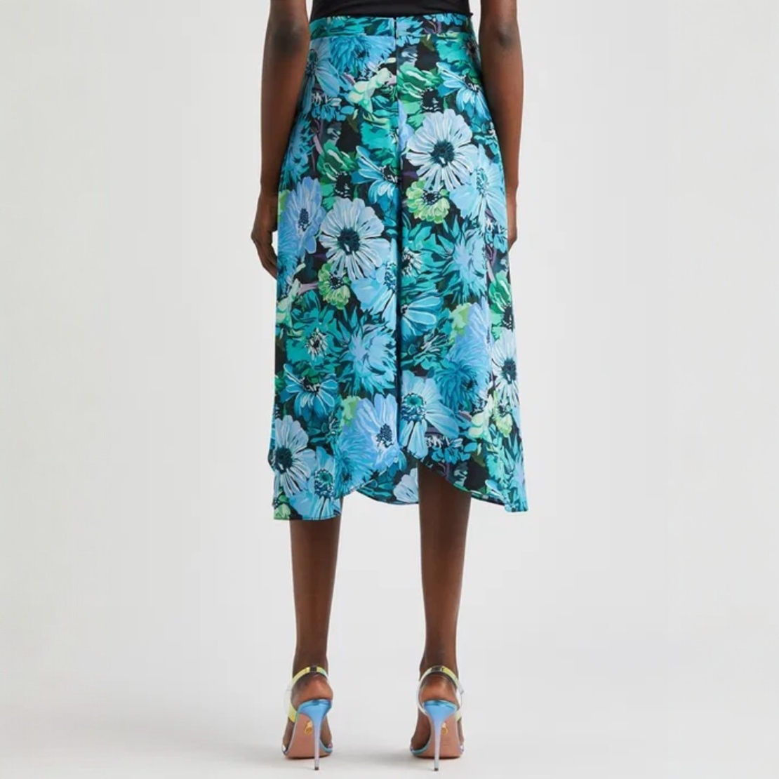 STELLA MCCARTNEY Floral-Print Silk Midi Skirt (IT40)