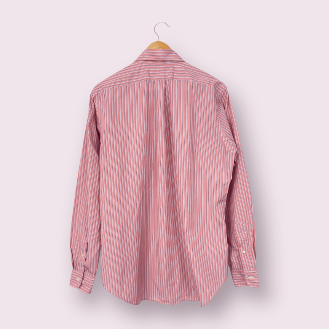 RALPH LAUREN Pink Striped Classic Fit Button-Down Shirt (M)