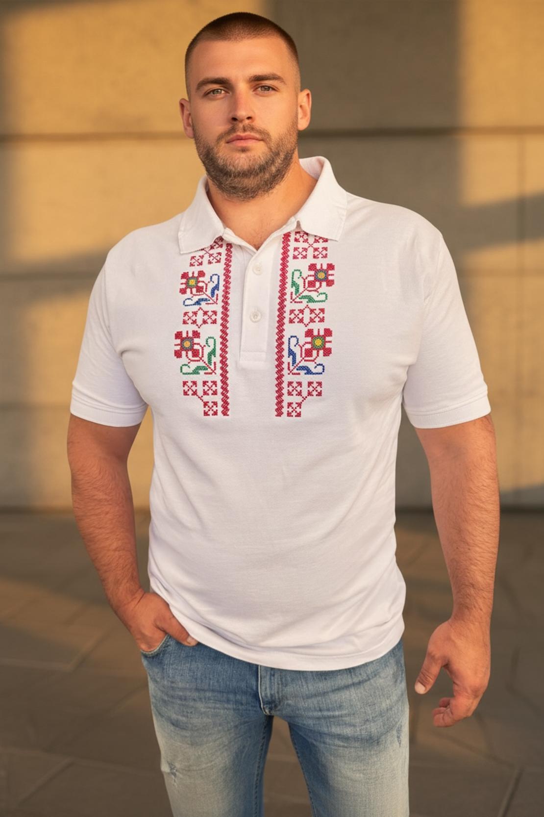 Мъжка тениска с тракийска шевица „Тракия“