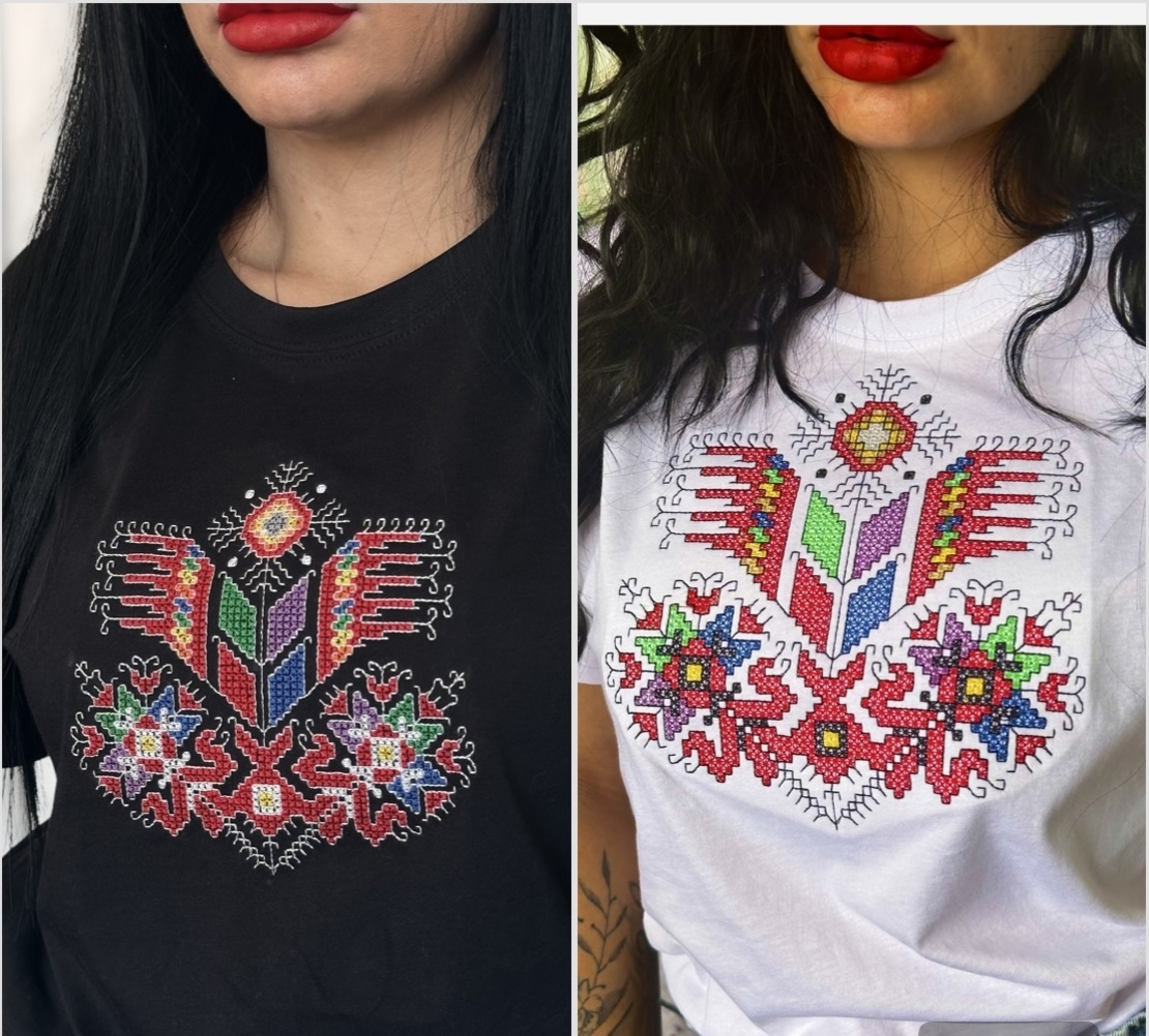 Дамска тениска с българска шевица „Дървото на живота“