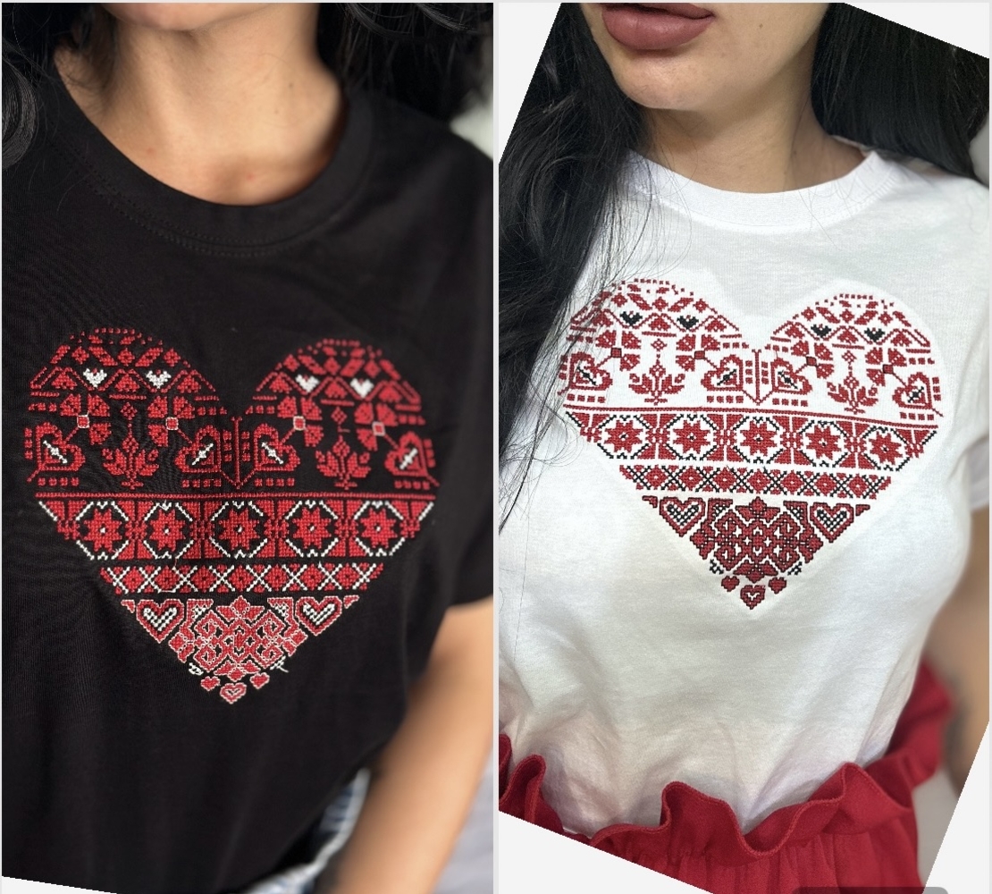 Тениска с бродерия ,, ЕТНО СЪРЦЕ''