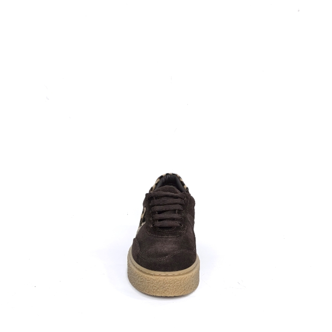 Women's sneakers / natural  leather / brown / anatomical insole/755