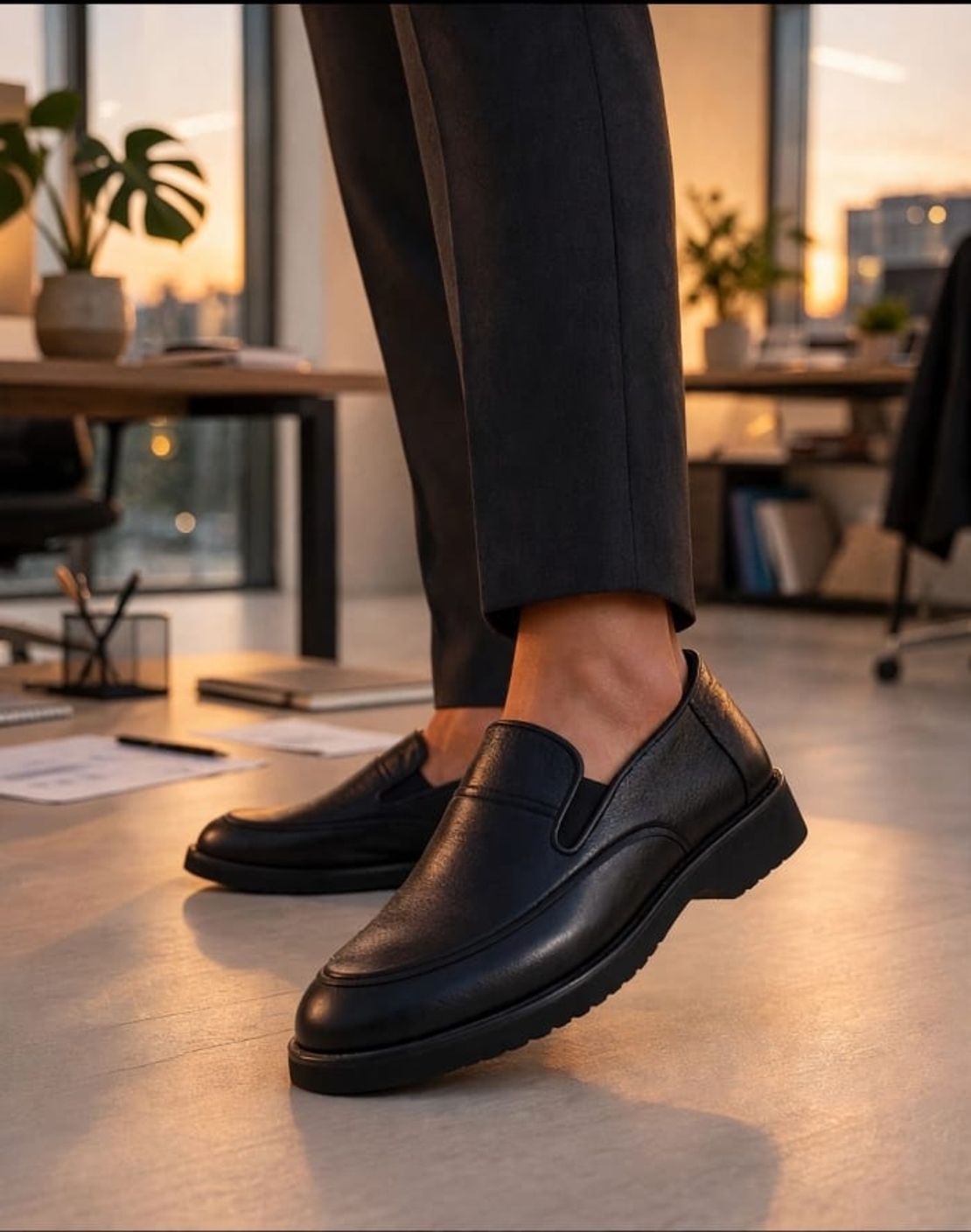 Men's moccasins / loafers / genuine leather / 710-84/black
