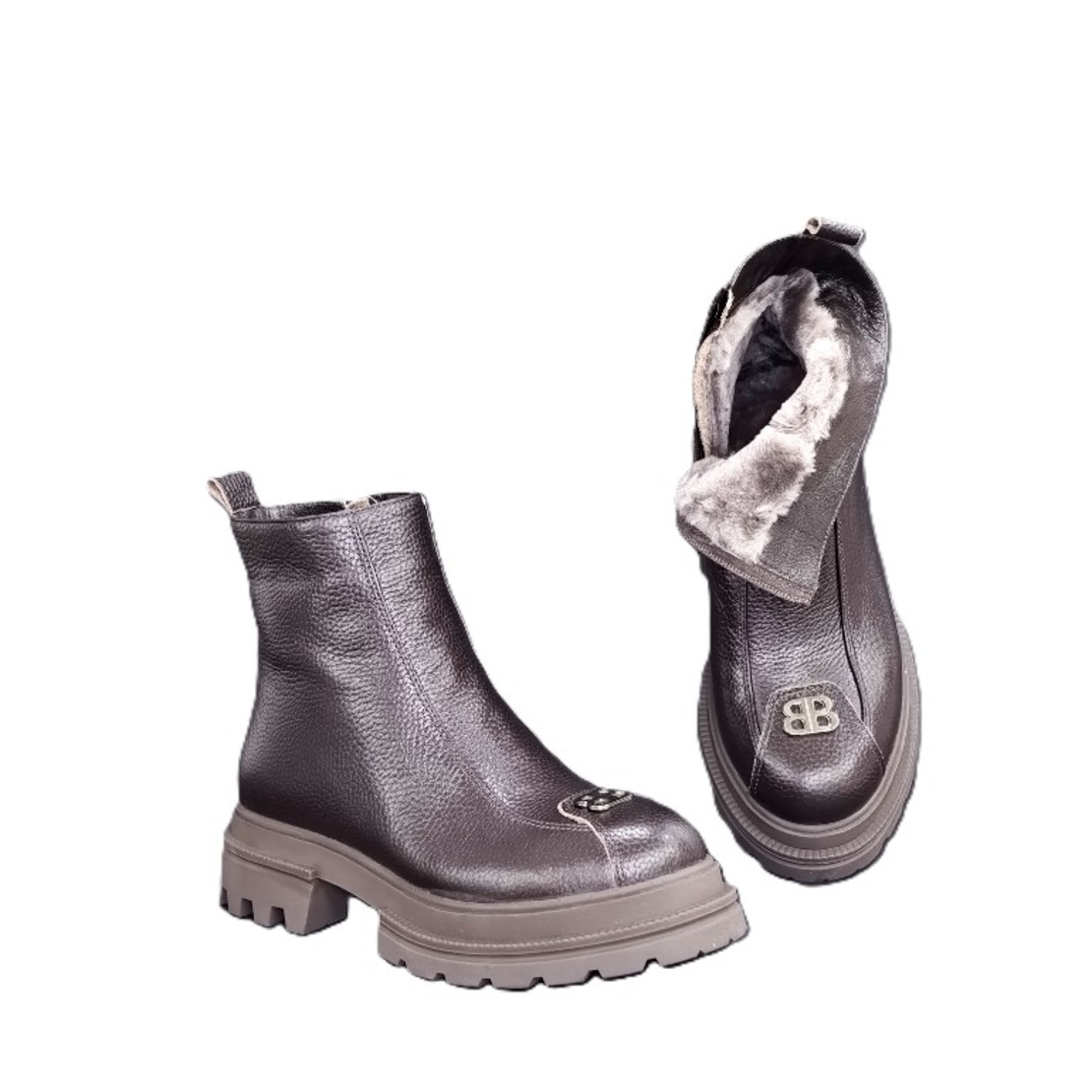 Дамски ежедневни боти / естествена кожа /  75-08/ кафяво