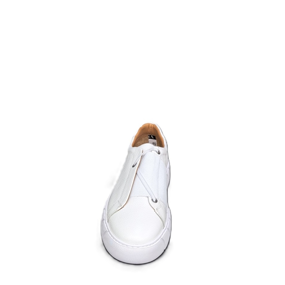 Мъжки сникърс / кец / естествена кожа / 710-85/бяло