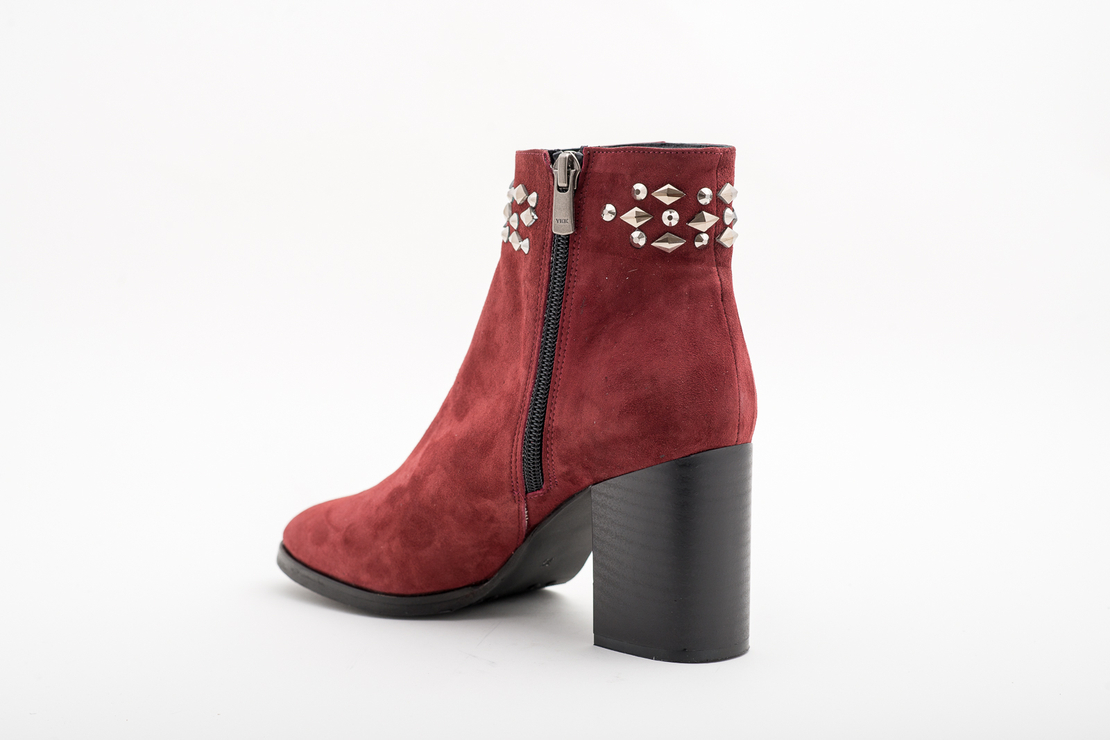 Ladies' elegant boots / genuine leather /5805/burgundy