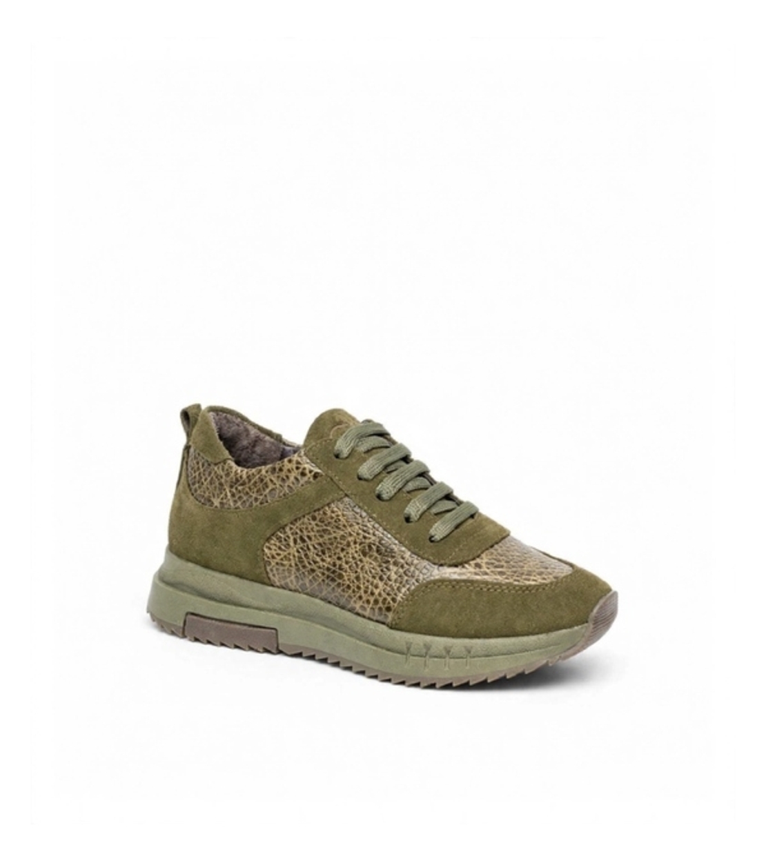 Women's sneakers / genuine leather / 724-41 / green / anatomic insole