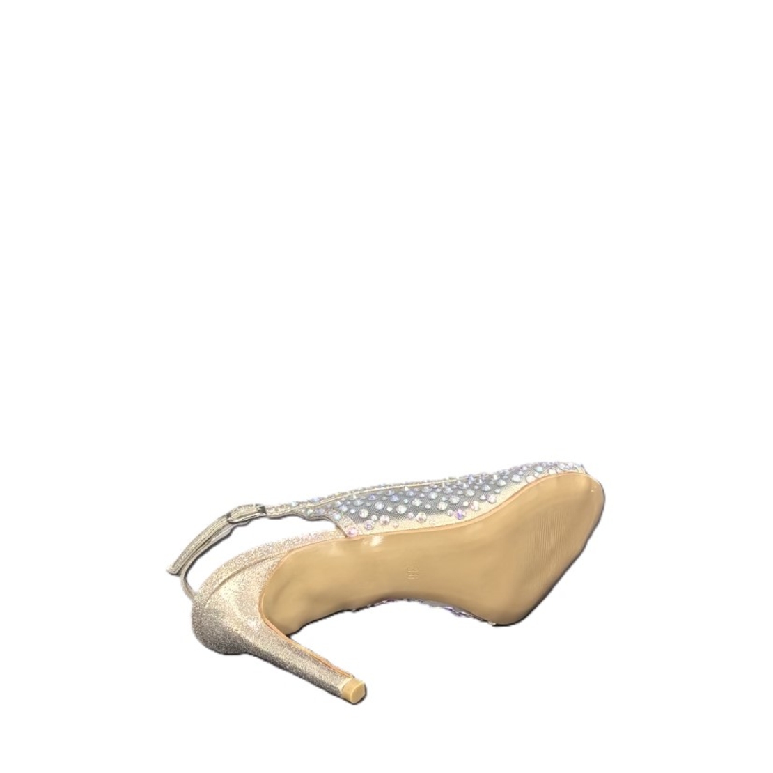 Women's elegant sandals /natural leather + textile /717-09/gold