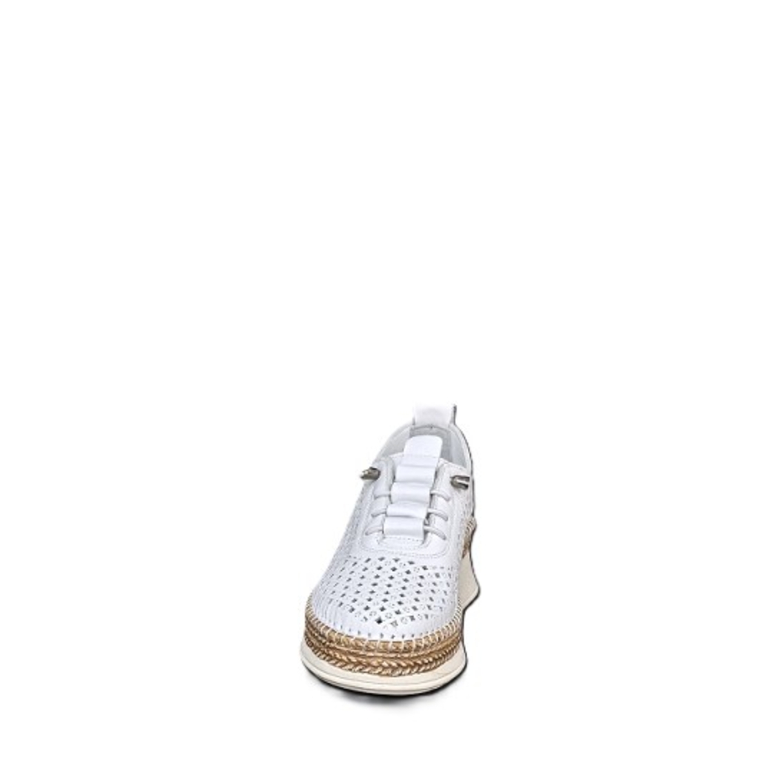 Women's casual shoes / genuine leather / anatomical insole / white / 736