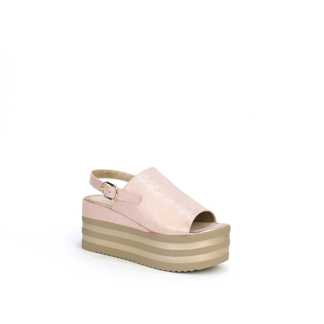 Women's elegant sandals /  natural leather /   powder / 72486