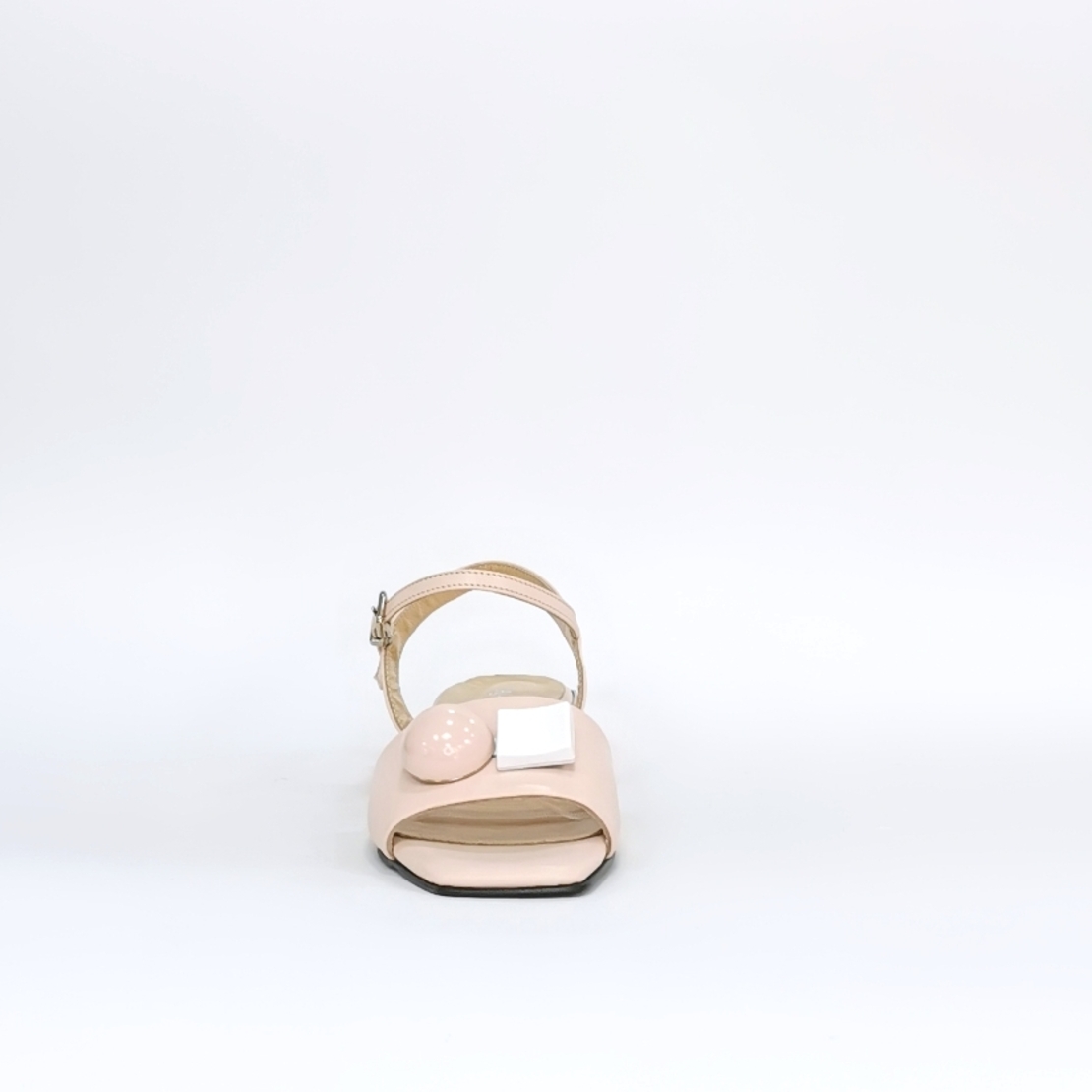 Women's elegant sandals / natural leather /  powder /73257