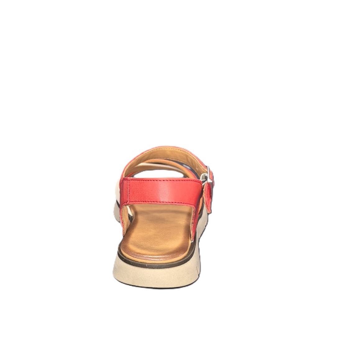 Women's sandals / genuine leather / 7251/orange+cyclamen+beige