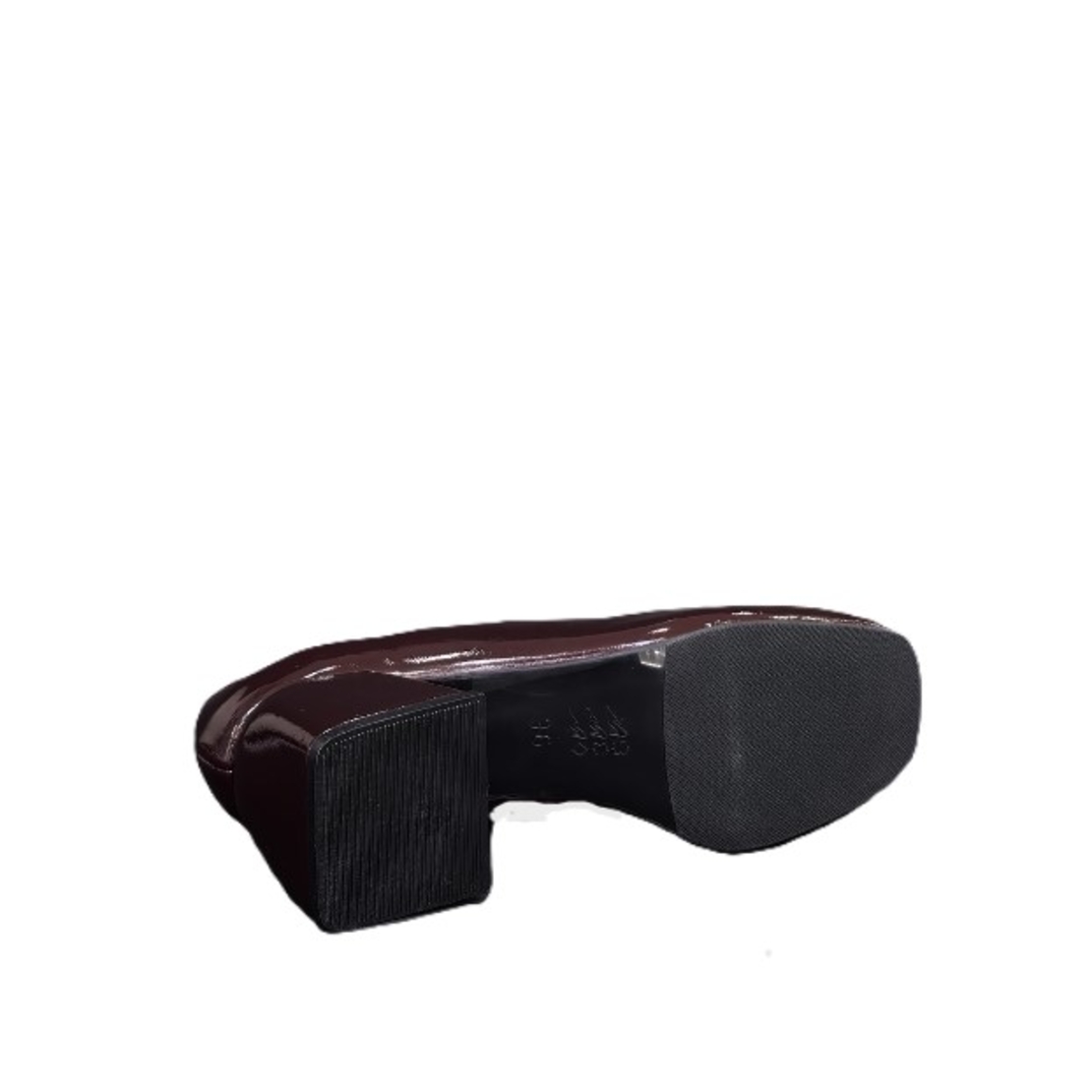 Women's elegant shoes / genuine leather / patent leather / burgundy /717-34