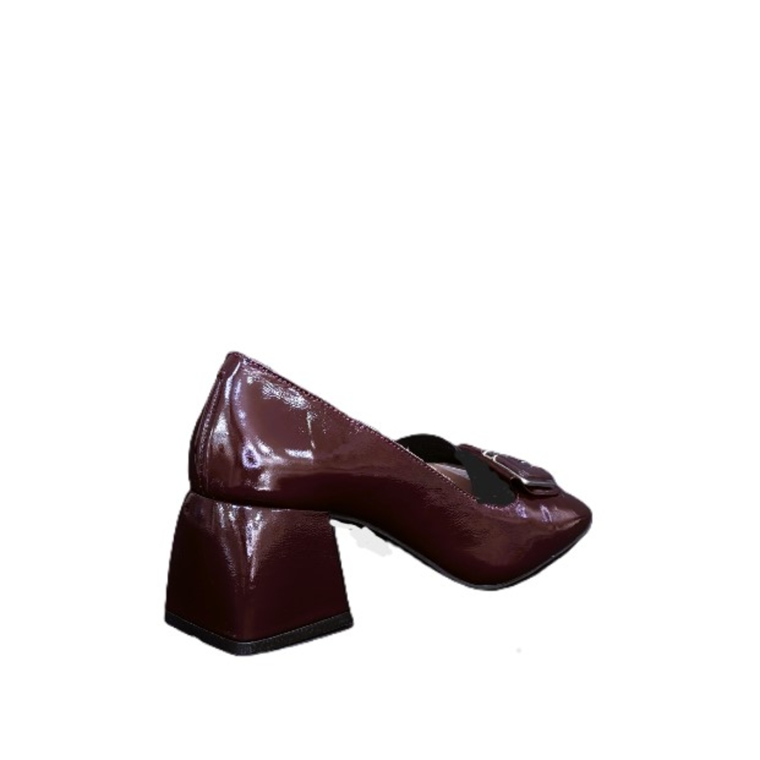 Women's elegant shoes / genuine leather / patent leather / burgundy /717-34