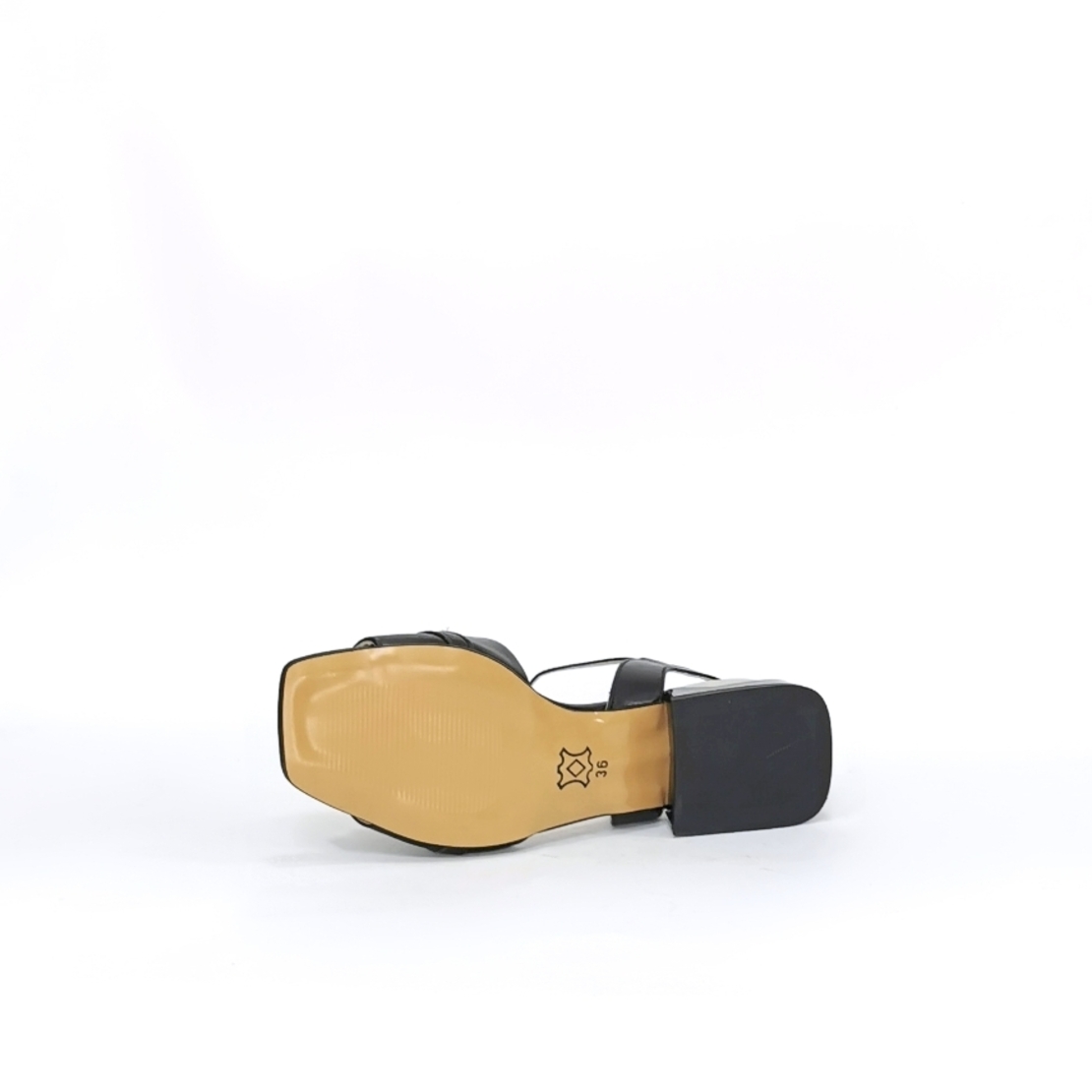 Women's elegant sandals / natural leather / black / 74257