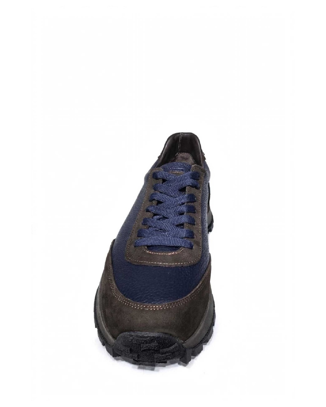 Men's sneakers / genuine leather / 750-02 / blue + brown / anatomical insole