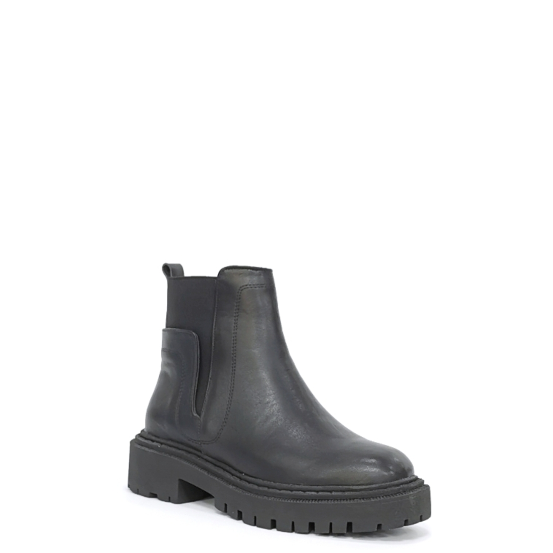 Women's casual boots made of natural leather in black/76694